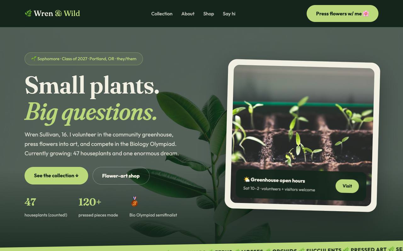 Wren Sullivan portfolio screenshot