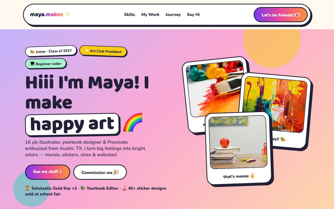 Maya Patel portfolio screenshot