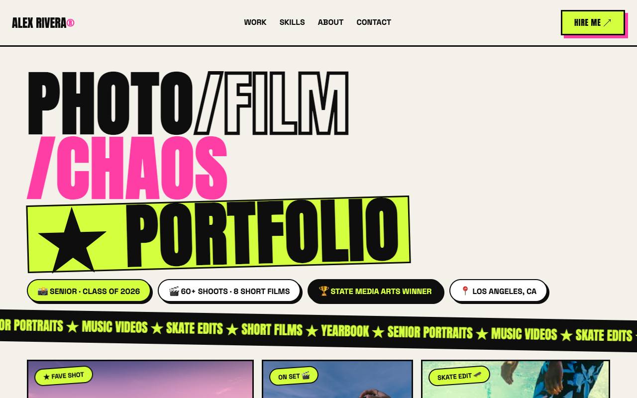 Alex Rivera portfolio screenshot