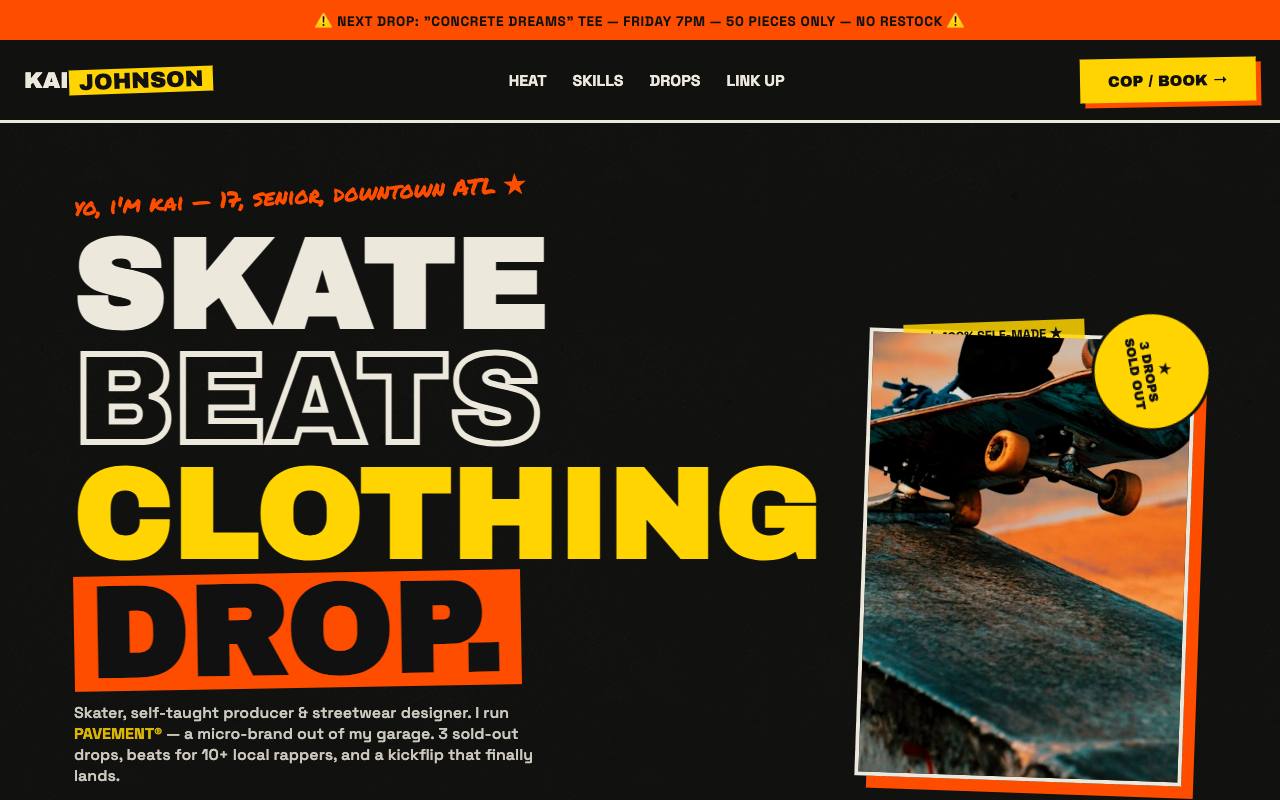 Kai Johnson portfolio screenshot