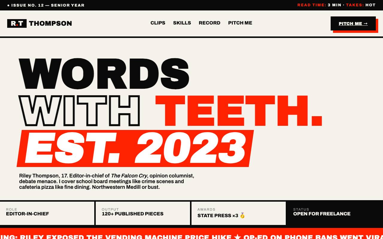Riley Thompson portfolio screenshot