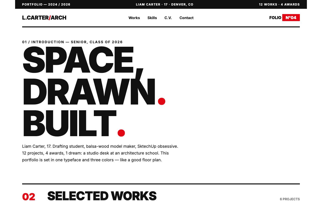 Liam Carter portfolio screenshot
