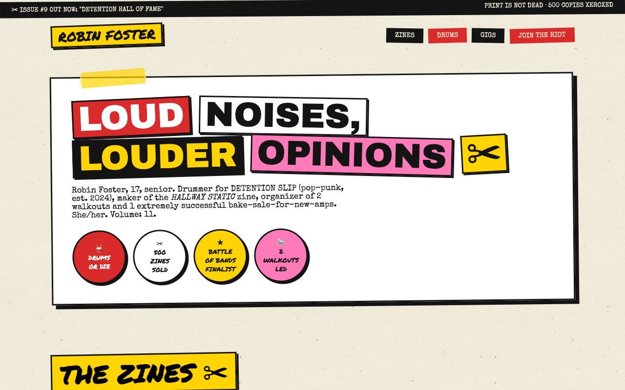 Robin Foster portfolio screenshot