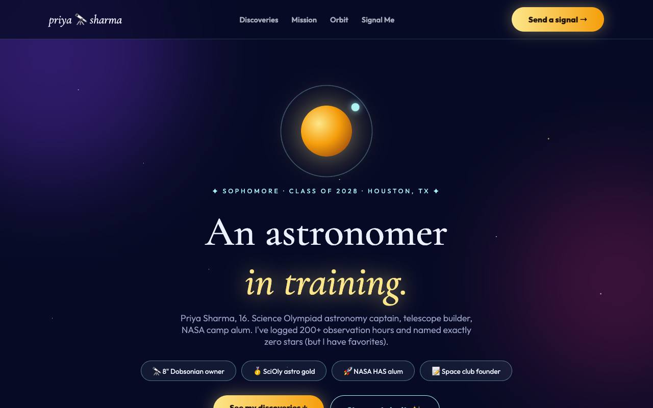 Priya Sharma portfolio screenshot